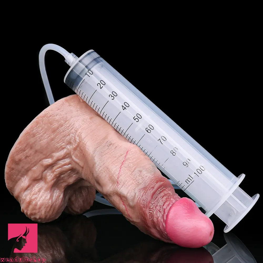 6.37in Double Density Silicone Soft Ejaculating Female Skin Feel Dildo