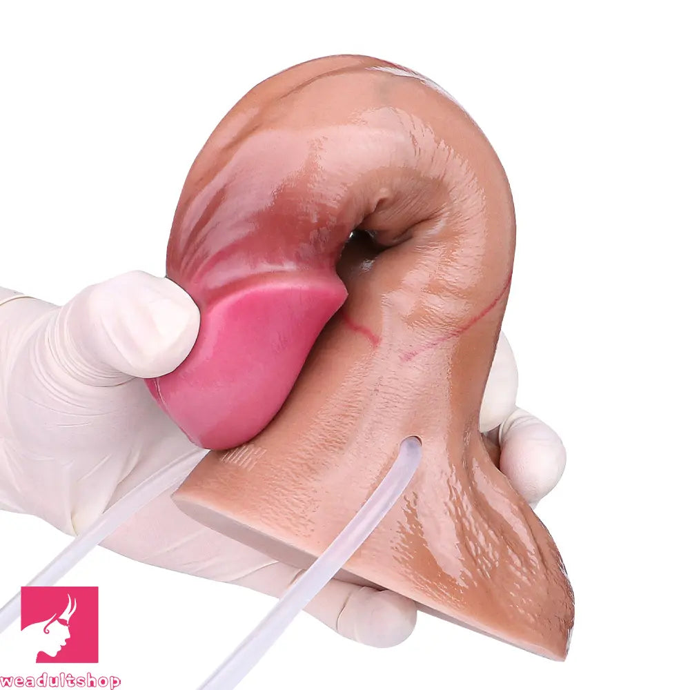 7.51in Inflatable Squirting Soft Silicone Dildo For Woman G Spot Anal Dildo