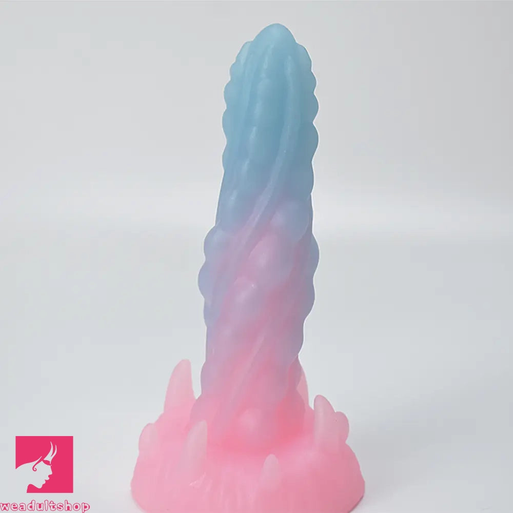 7.48in Luminous Fantasy Silicone Soft Penis Dildo With Spiked Penis Texture
