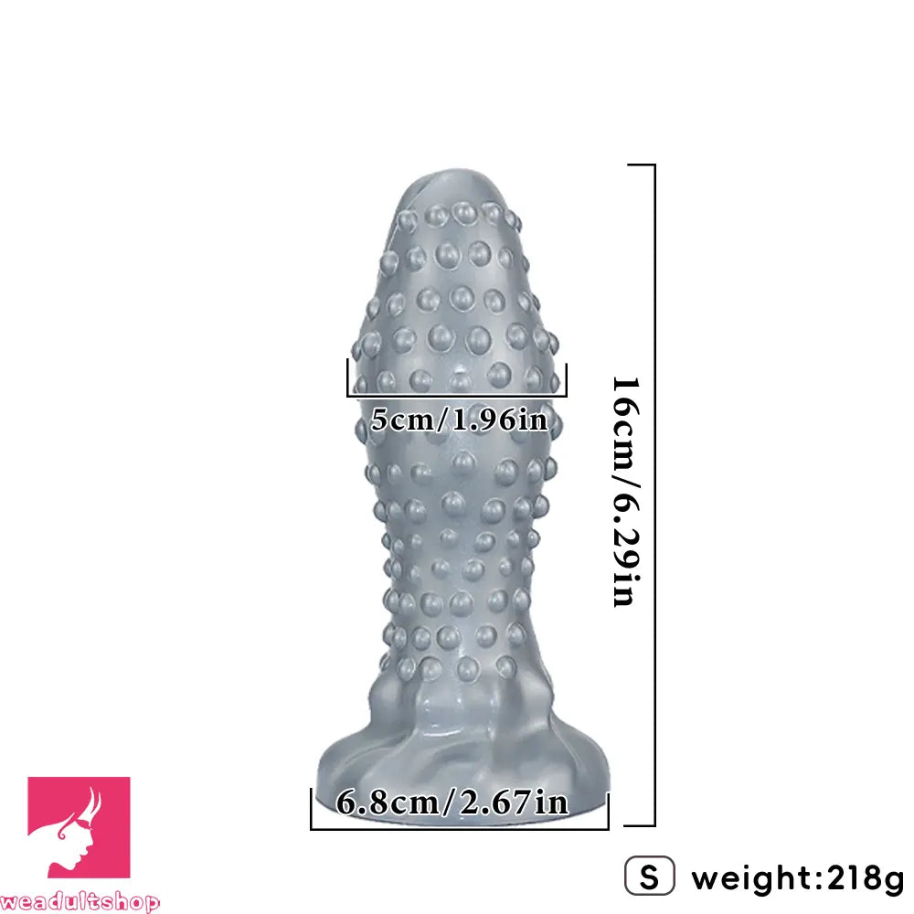6.29in 8.66in 11.02in Spiked Stripe Silicone Butt Plug Odd Dildo Vagina Dilator