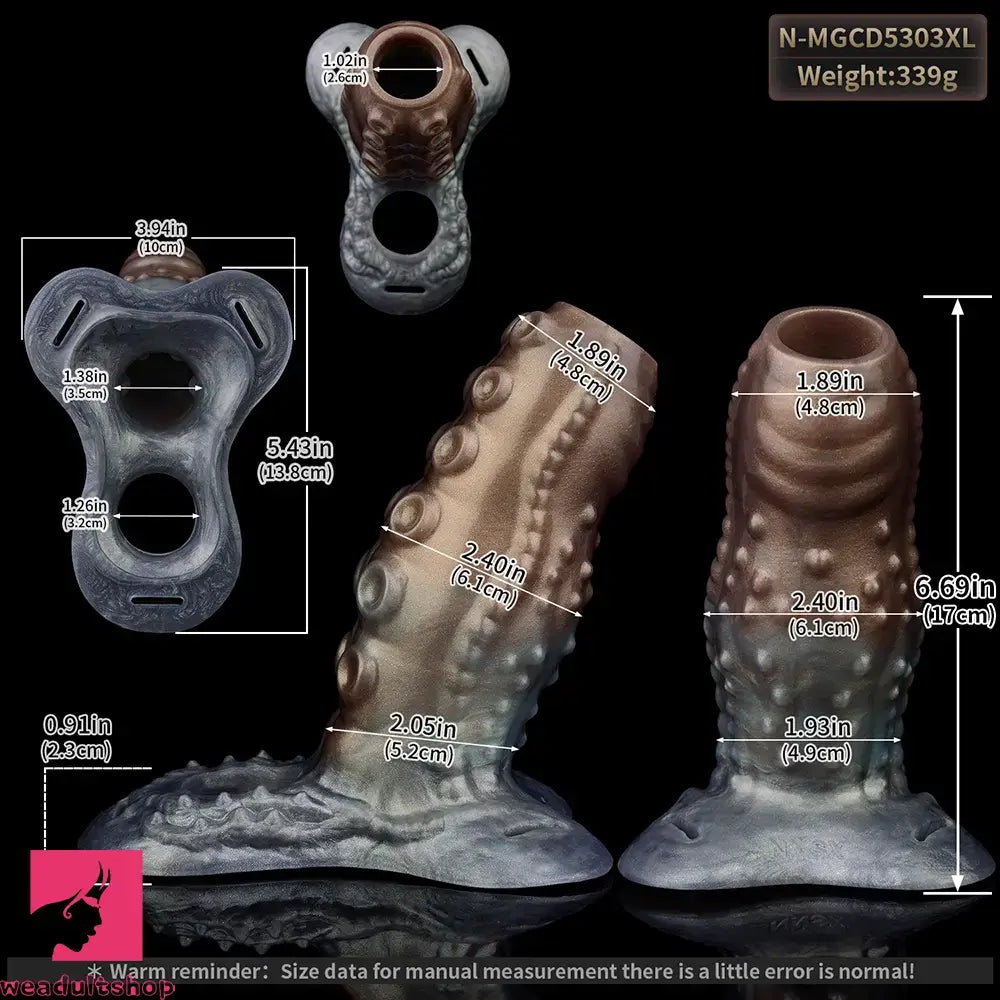 4.02in 4.76in 6.06in 6.69in Tentacle Strap on Hollow Penis Sleeve Dildo