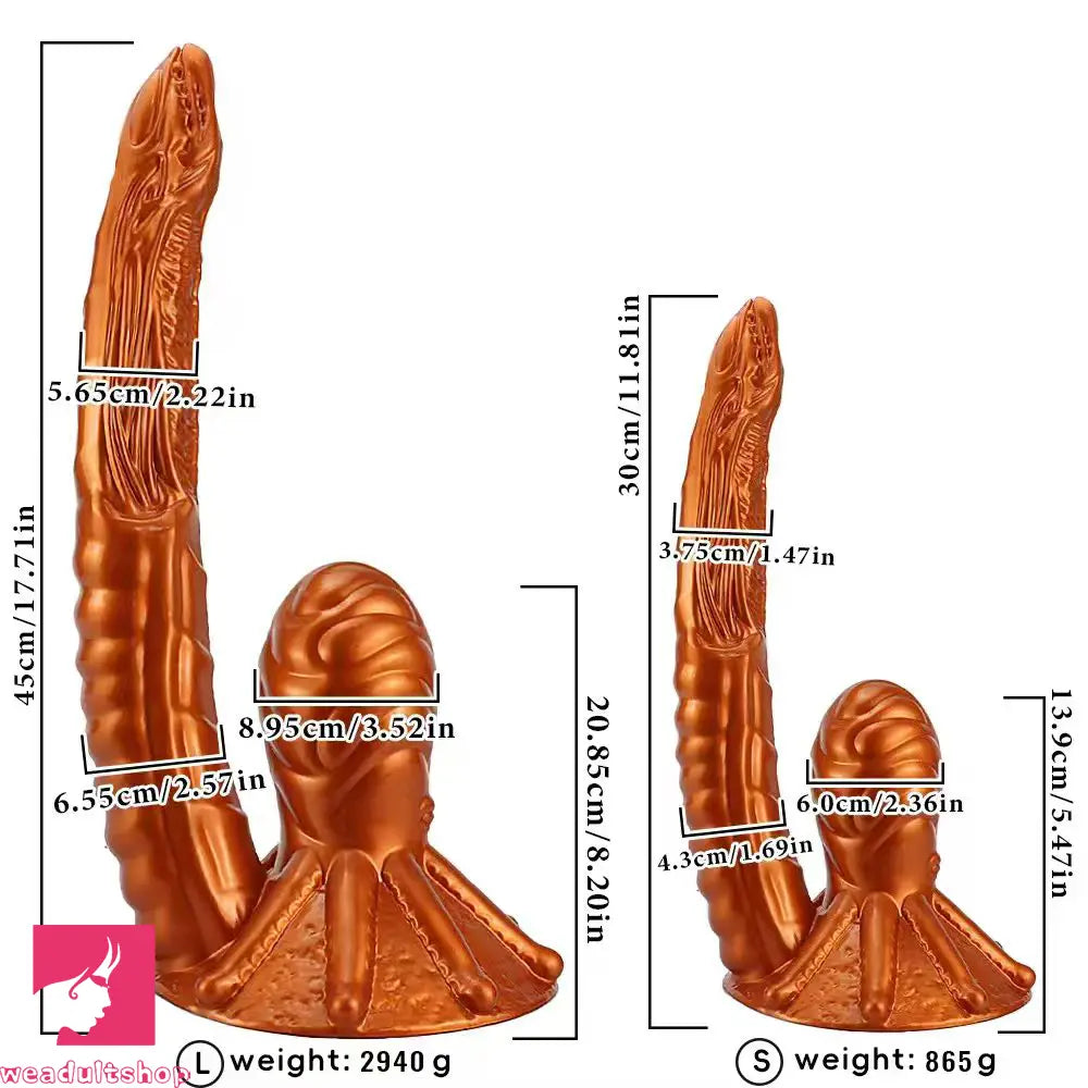 11.81in 17.7in Dual Ended Alien Anal Plug Soft Fantasy Dildo Anal Massage Dilator