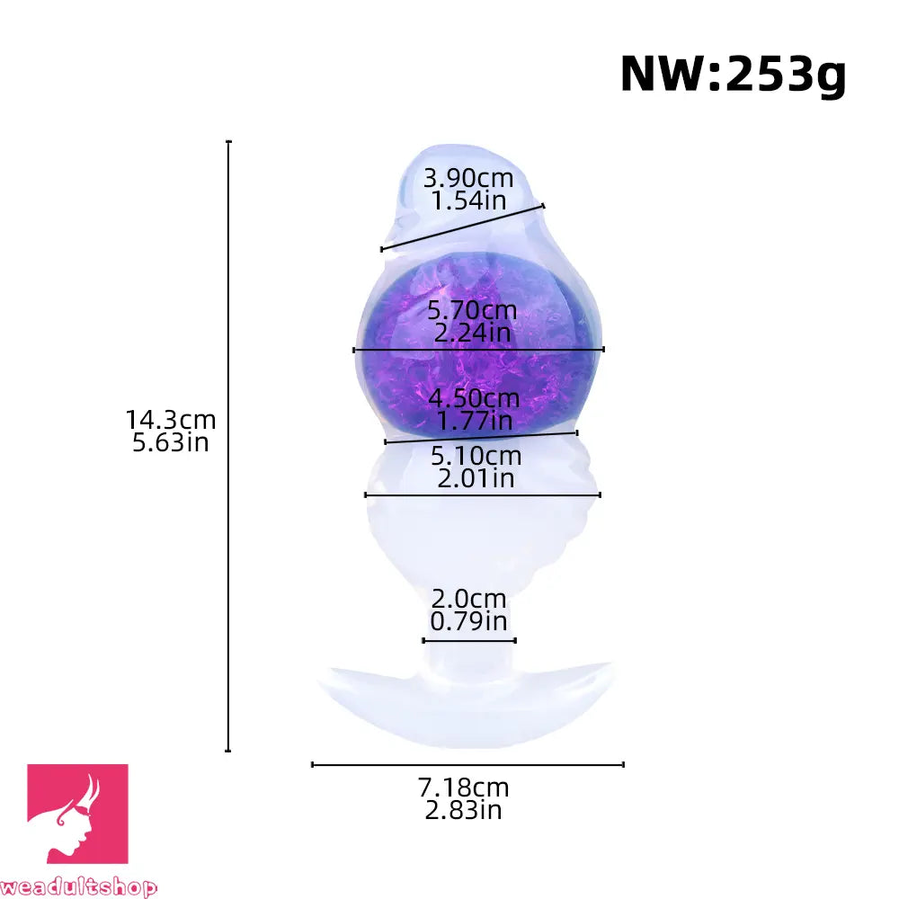 5.63in Luminous Silicone Anal Beads Dildo Anal Cock Toy With Anchor