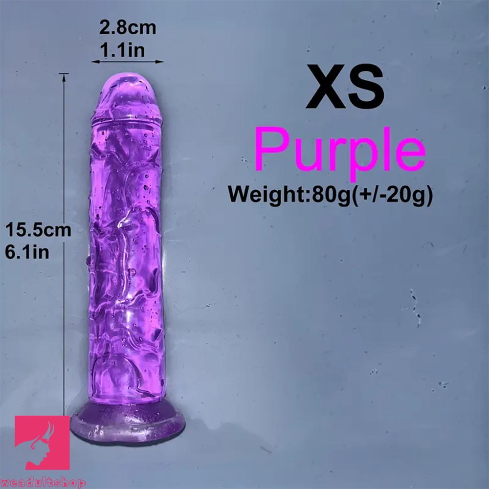 6.1in 6.7in 7.48in 8.26in 9.05in Soft Realistic Jelly Transparent Prostate Dildo