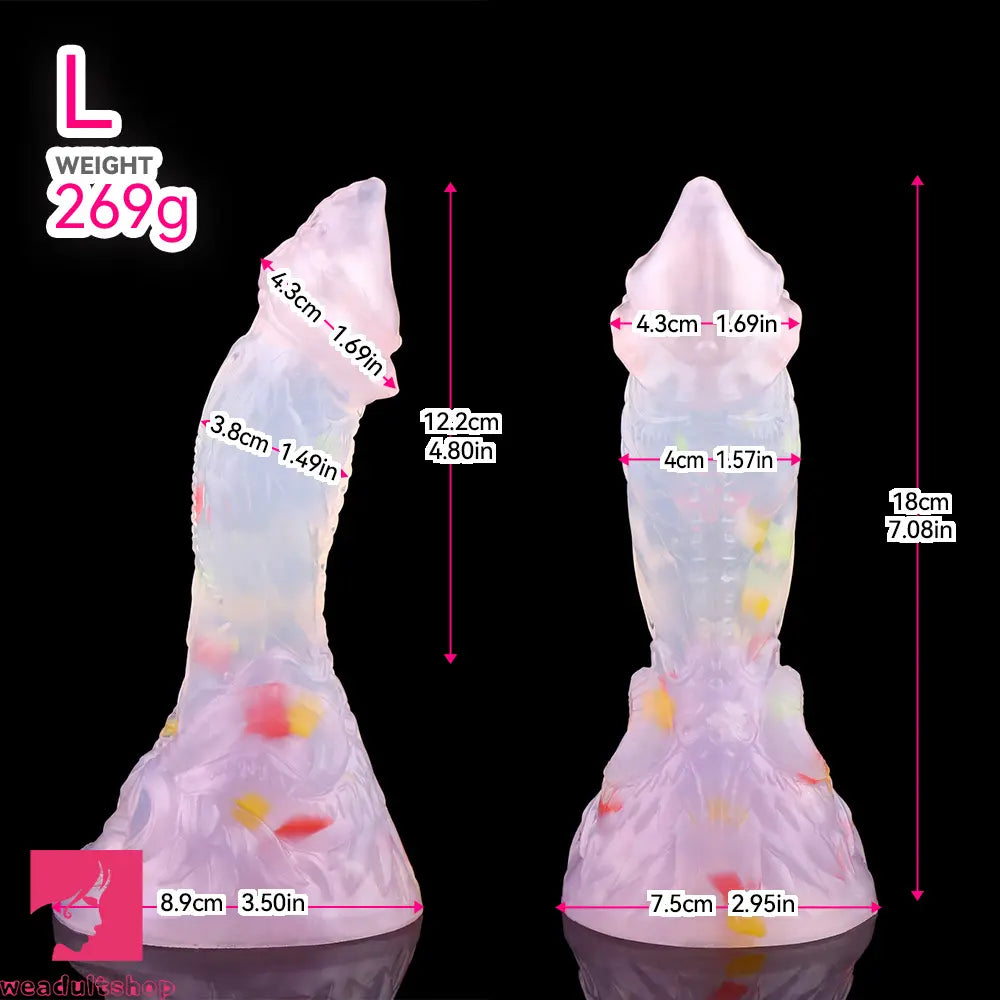 4.72in 5.9in 7.08in 8.66in Silicone Fantasy Soft Women Dildo With Key Chain