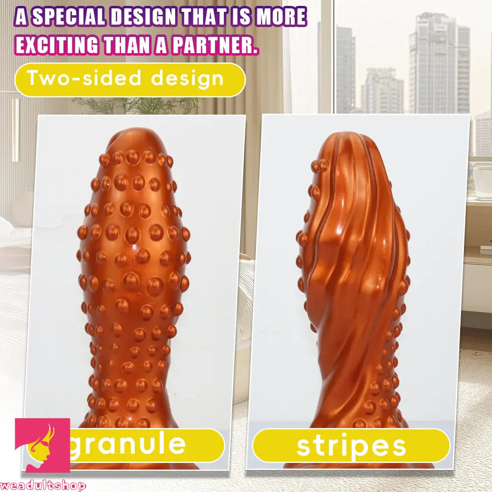6.29in 8.66in 11.02in Spiked Stripe Silicone Butt Plug Odd Dildo Vagina Dilator