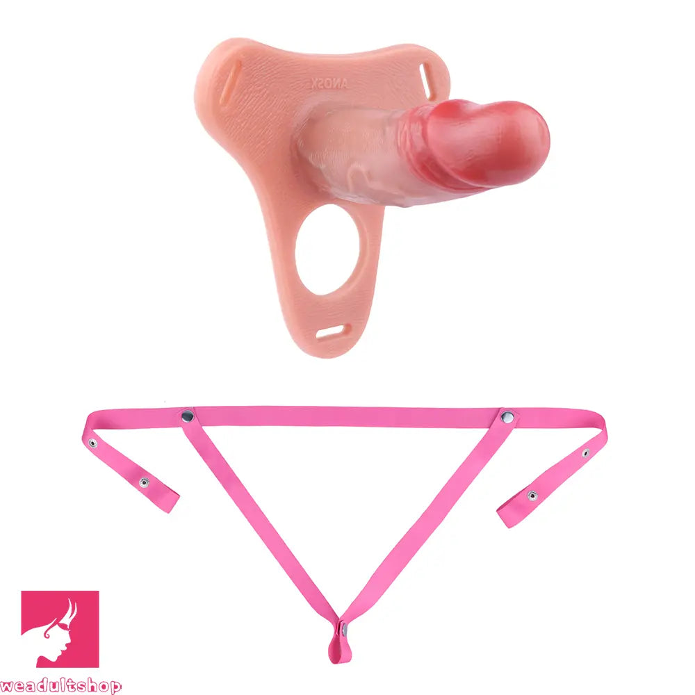 5.78in Strap on Realistic Hollow Silicone Cock Cage Dildo For Chastity Dildo
