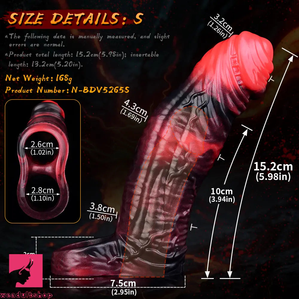 5.98in 7.09in Silicone Cock Sleeve Soft Vibrating Uncut Hollow Dildo For Clit