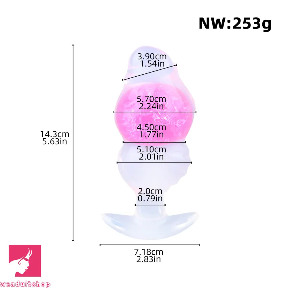 5.63in Luminous Silicone Anal Beads Dildo Anal Cock Toy With Anchor