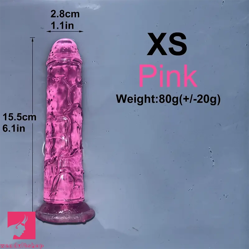 6.1in 6.7in 7.48in 8.26in 9.05in Soft Realistic Jelly Transparent Prostate Dildo