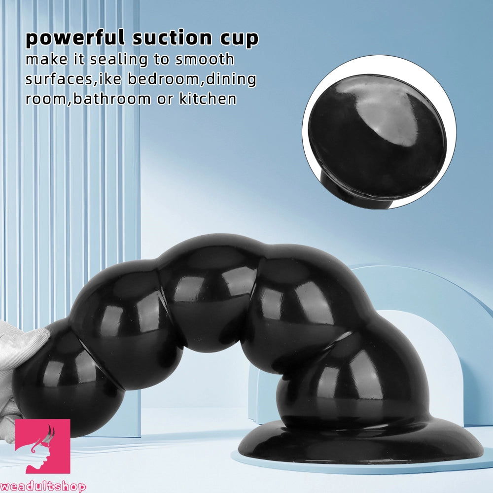 7.08in 9.05in 10.62in Black Beads Tower Five Bead Big Anal Plug Cock Dildo