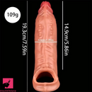 7.59in Reusable Silicone Penis Sheath Soft Flexible Cock Dildo Sleeve