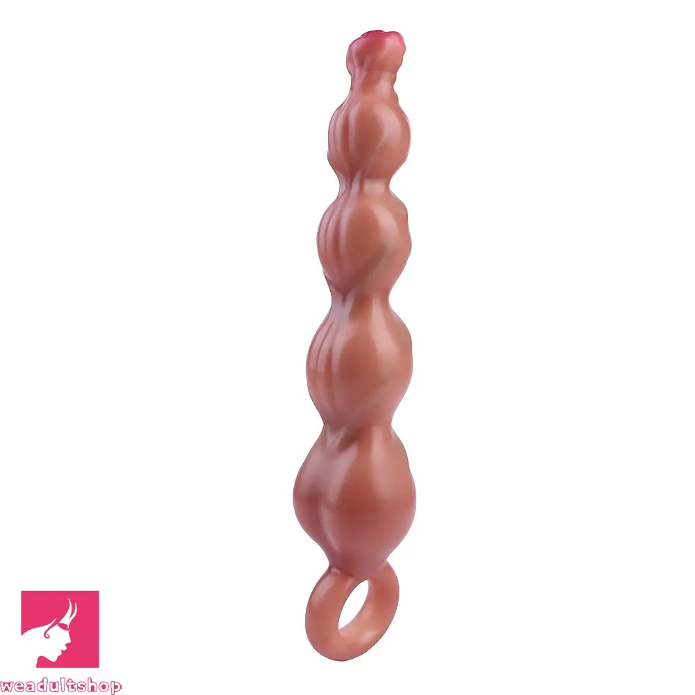 10.2in Big Vibrating Silicone Soft Pulling Beads Horse Dildo With 3 Motors