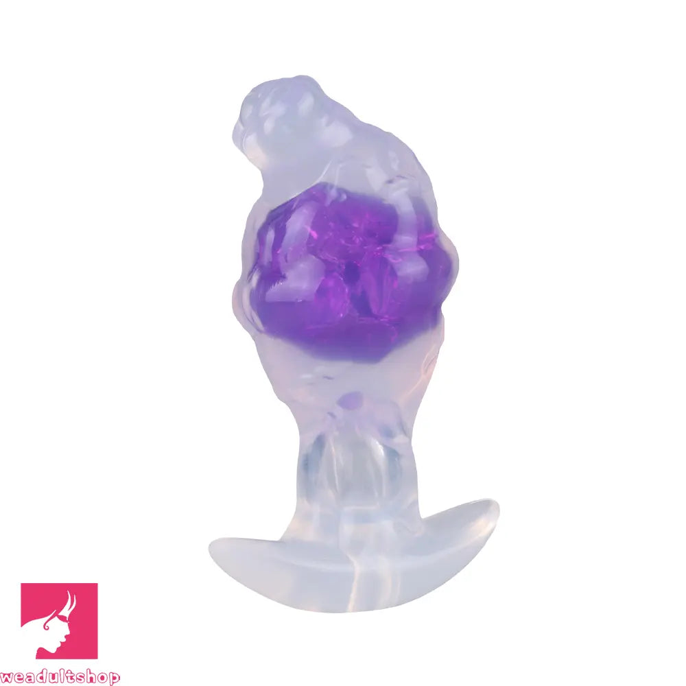 4.01in Fox Tail Wear Anchor Silicone Dildo Butt Plug For BDSM Role Sex