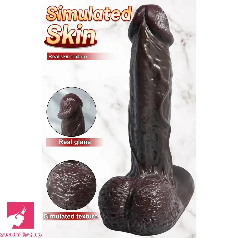5.51in 7.67in Silicone Soft Ebony Strap on Dildo For Women Sexuality Cock Toy