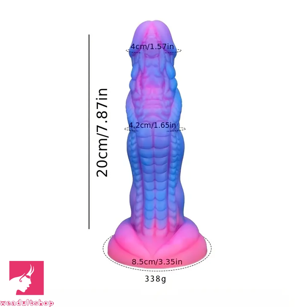 7.87in Alien Dragon Silicone Monster Penis Soft Dildo With Suction Cup