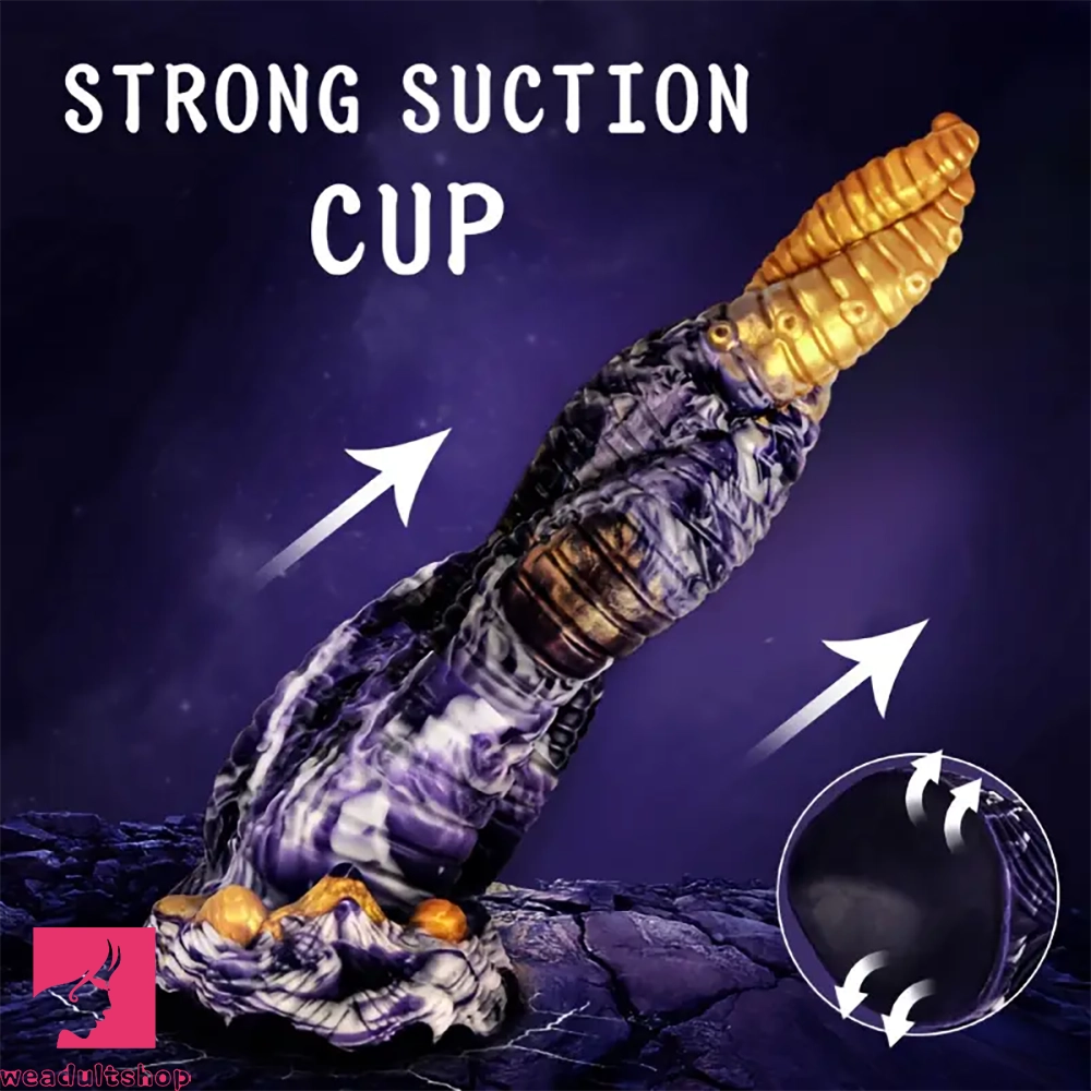 9.84in Striped Silicone Penis Realistic Spiral Fantasy Tentacle Cock Dildo