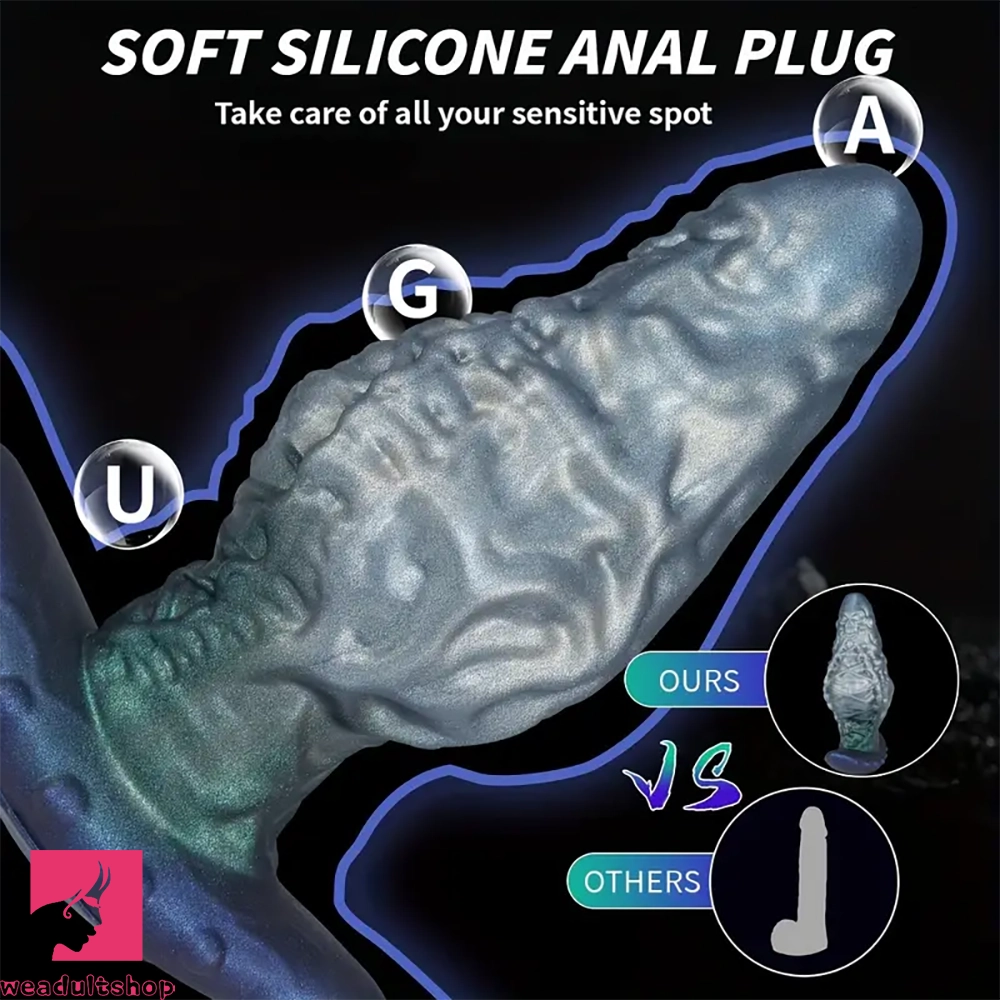 7.87in 9.25in Wearable Large Skull Anal Dildo Soft Silicone Clit Stretcher