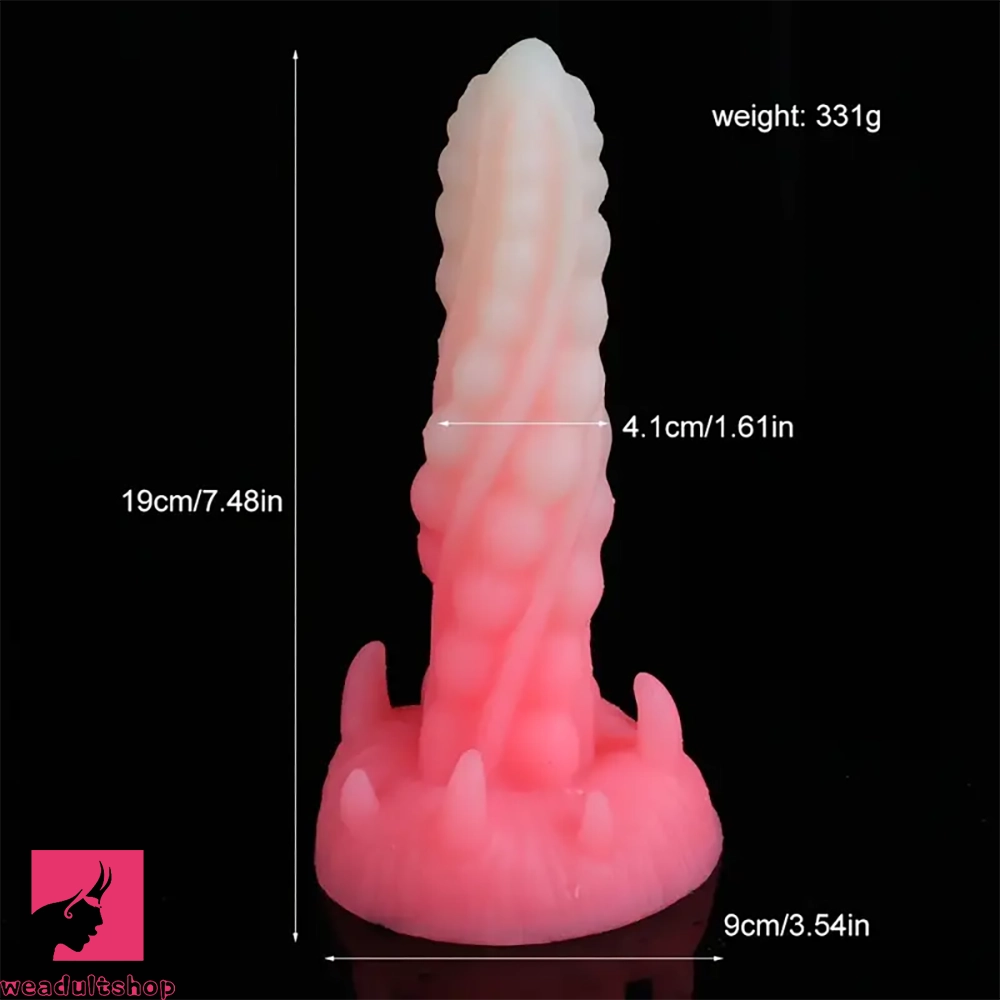 7.48in Silicone Butt Plug Monster Cock Dildo With Suction Cup For Beginner