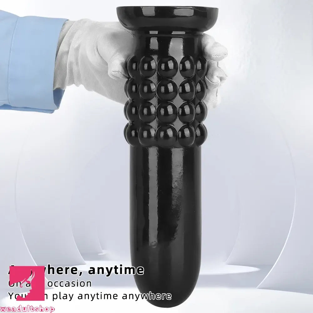 9.84in PVC Spiked Anal Plug Big Black Bold Design Dildo Couples Love Toy