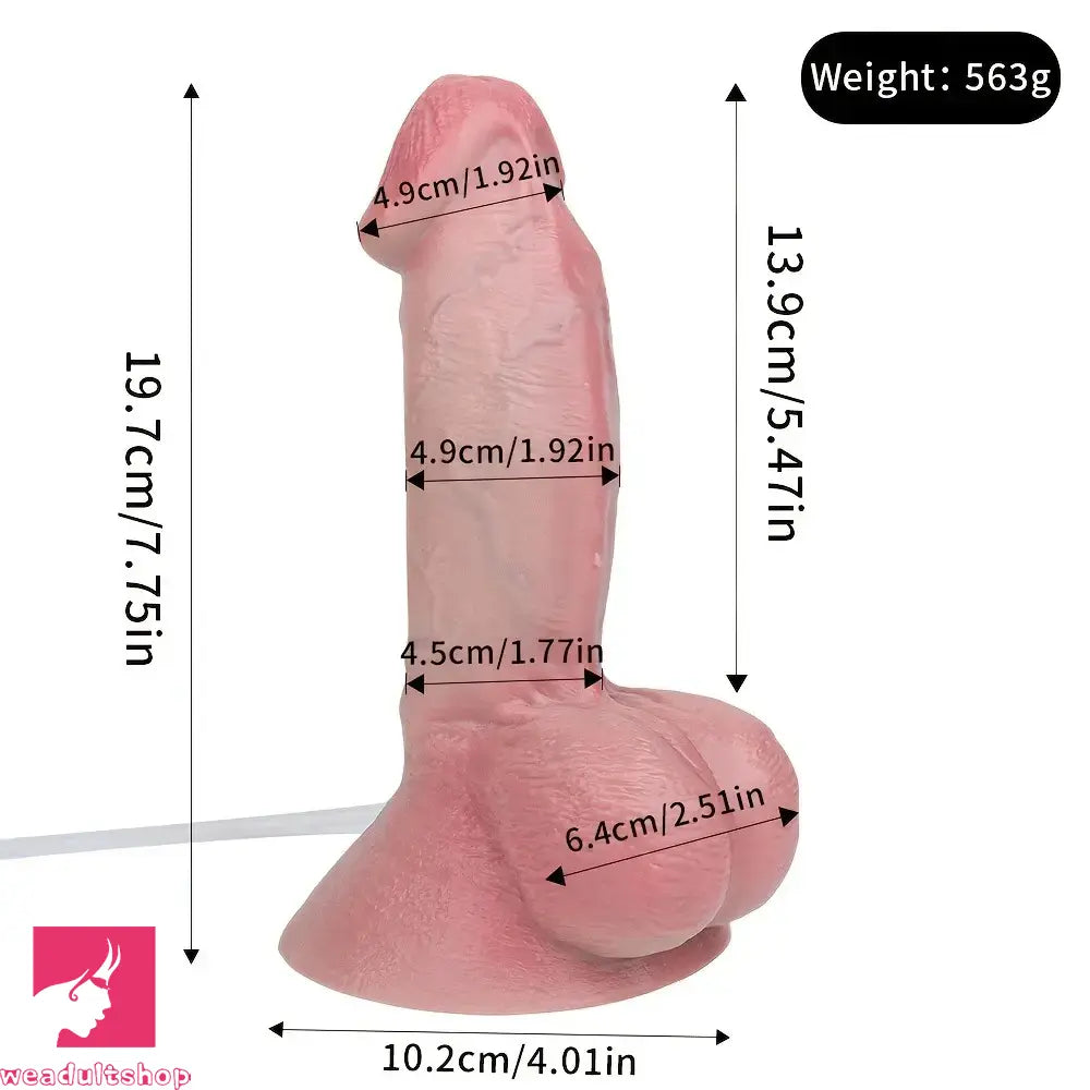 7.75in Lifelike Liquid Silicone Spray Dildo G-Spot Massage Prostate Dildo