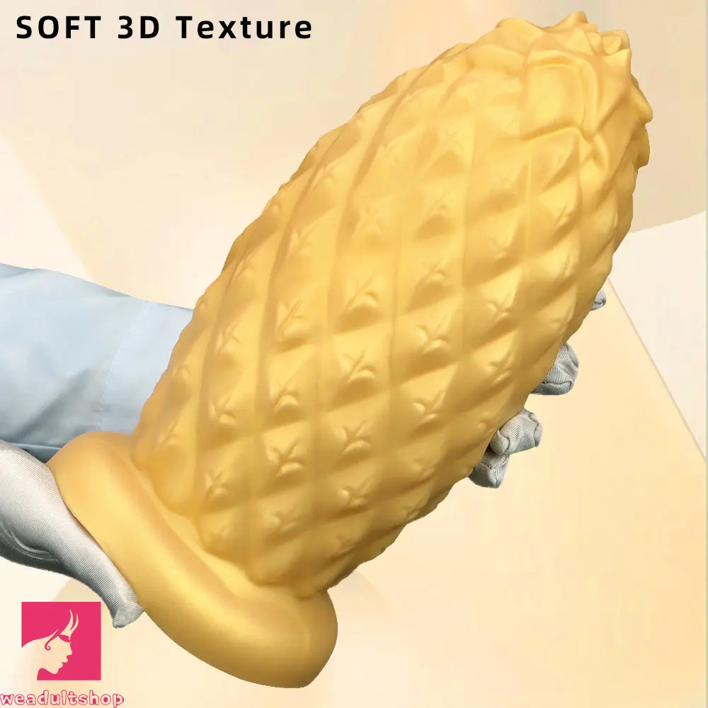8.26in 10.03in 11.81in Gold Silicone Pineapple Giant Cock Anal Plug Dildo