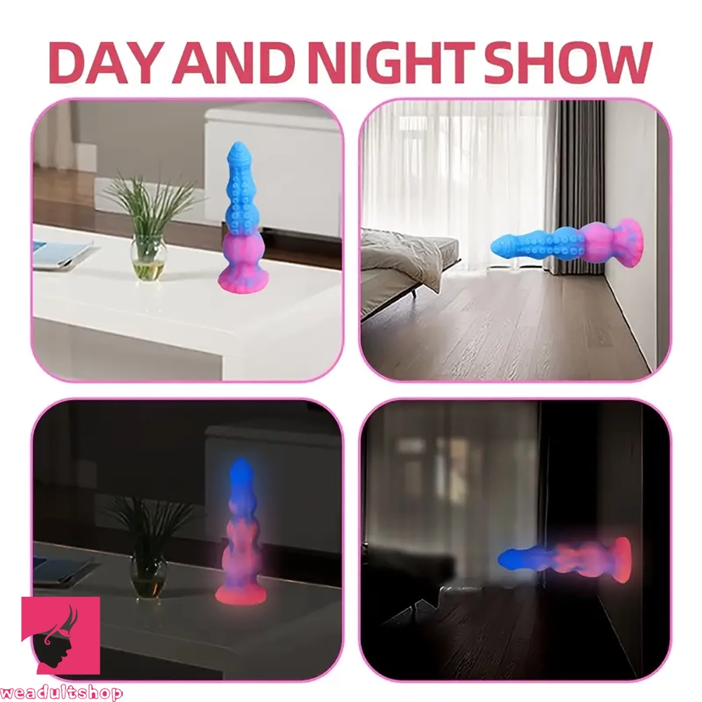 9.44in Starry Night Light Tentacle Anal Plug Cock Silicone Large Dildo