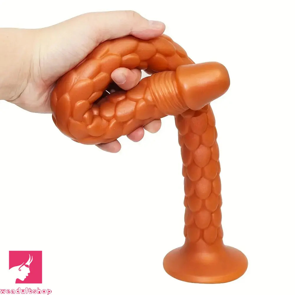 19.69in Dragon Scale Silicone Anal Durable Flexible Dildo For Deep Anus