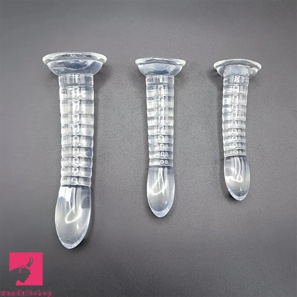 4.92in 5.7in 6.88in Transparent Thread Simulation Penis Crystal G Spot Dildo