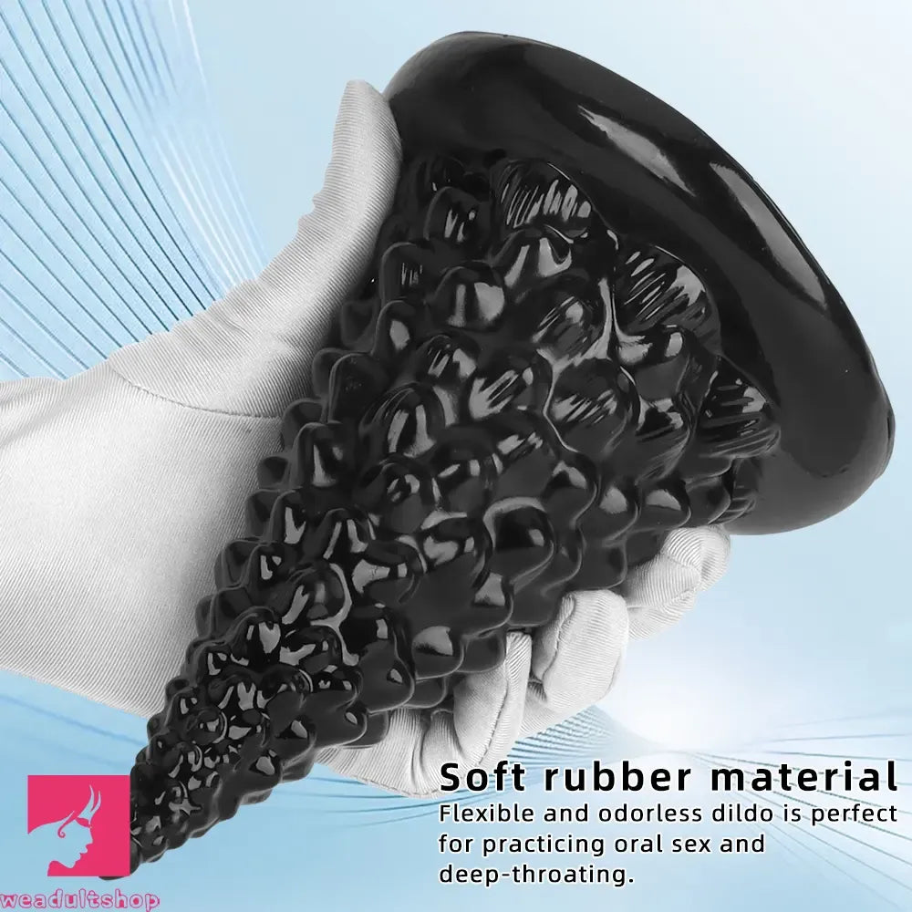 7.87in Black PVC Thick Anal Plug Anal Expansion Suction Cup Clit Dildo