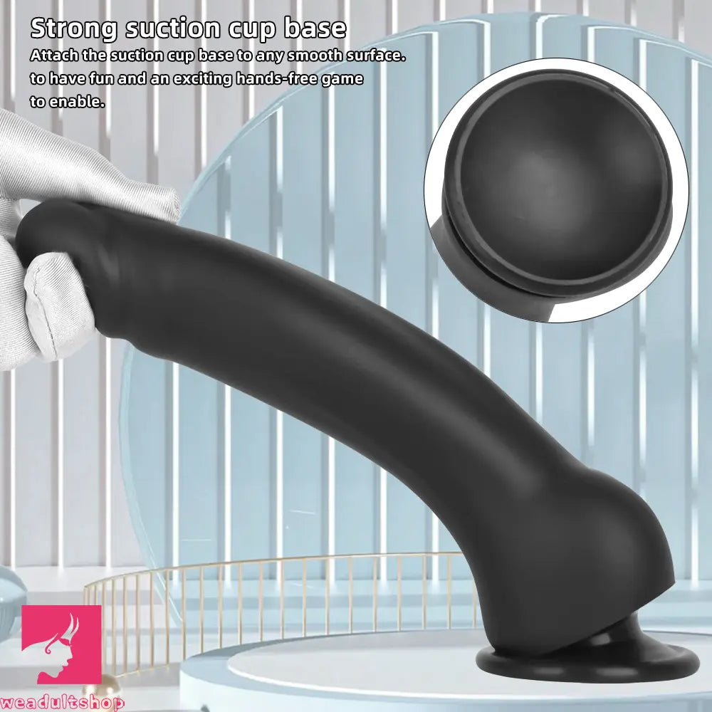 9.44in Manual Thick Upturned Silicone Soft Big Dildo For Anal Vaginal Cock