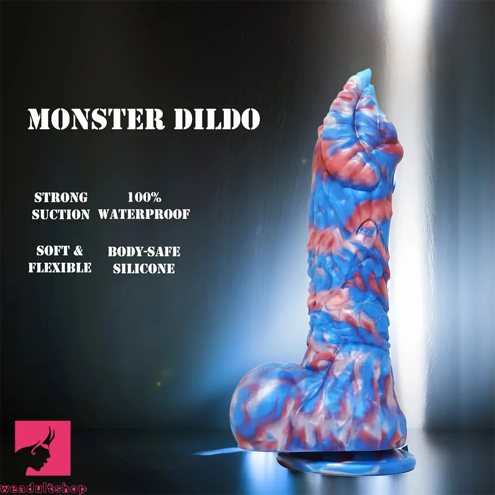 9.05in Monster Silicone Non-Realistic Fantasy Penis Dildo Female Clit Sex Toy