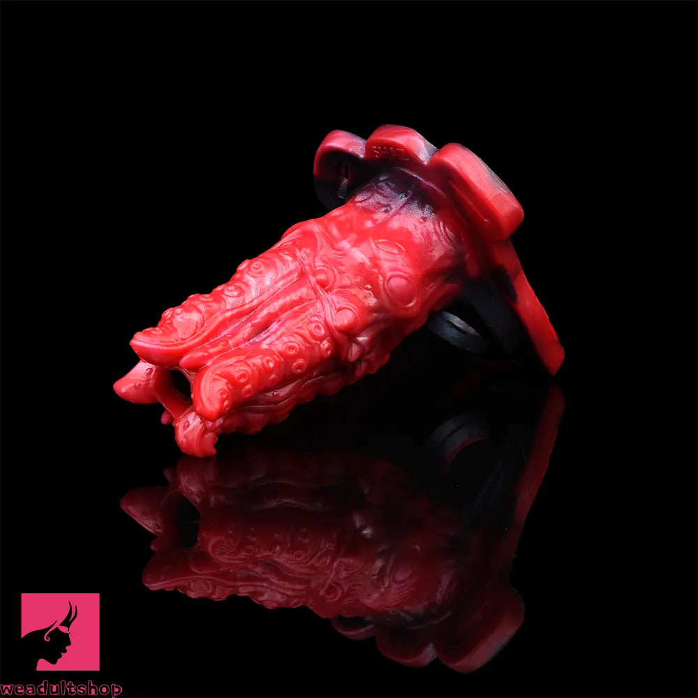 5.59in Hollow Dildo Built-in keel Vibration Remote Strapon Odd Penis Sleeve