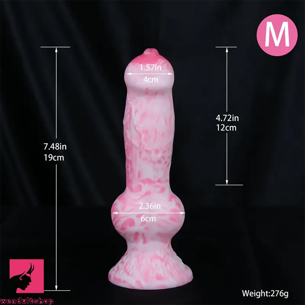 7.08in - 12.99in Realistic Pink Silicone Dog Knot Dildo Realistic Cock Toy