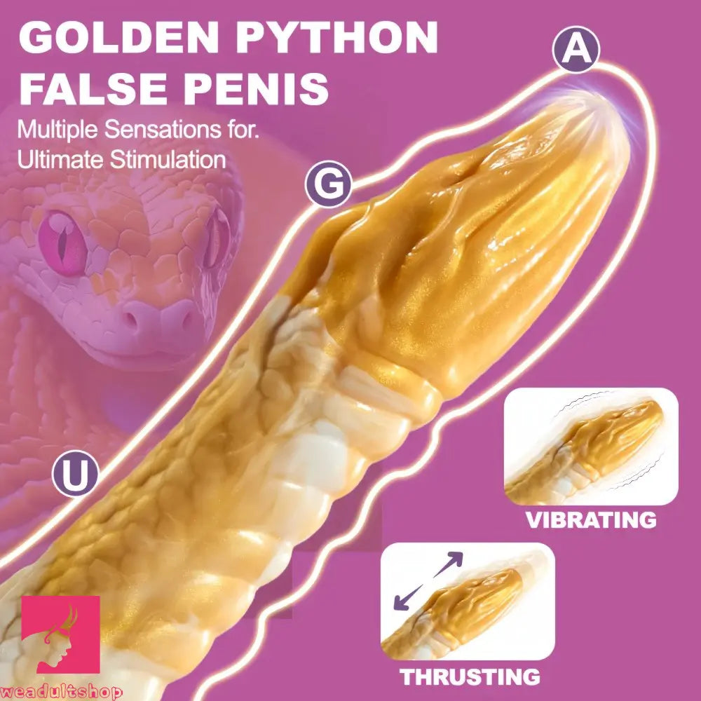 9.25in Big Thrusting Vibrating Fantasy Snake Realistic Thick G Spot Dildo