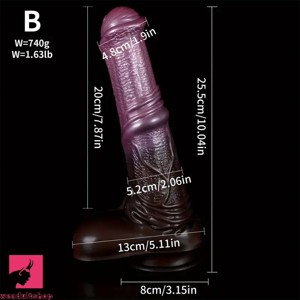 10.04in Liquid Silicone Mixed Color Horse Cock Animal Dildo Adult Dilation