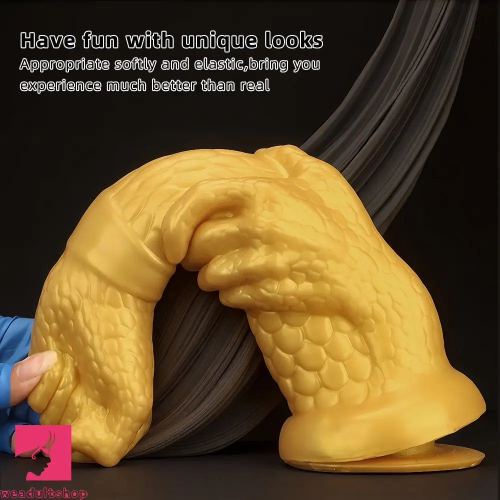 13in Golden Silicone Fist Large Prosthetic Arm Hand Dildo For Fist Hand