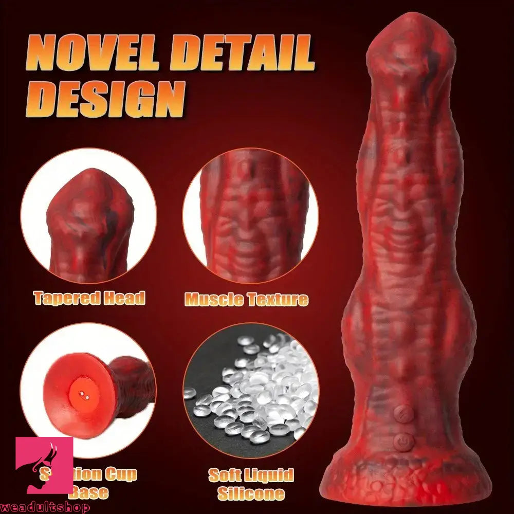 8.86in Big Monster Dildo Vibrating Thrusting Muscle Silicone Soft Dildo