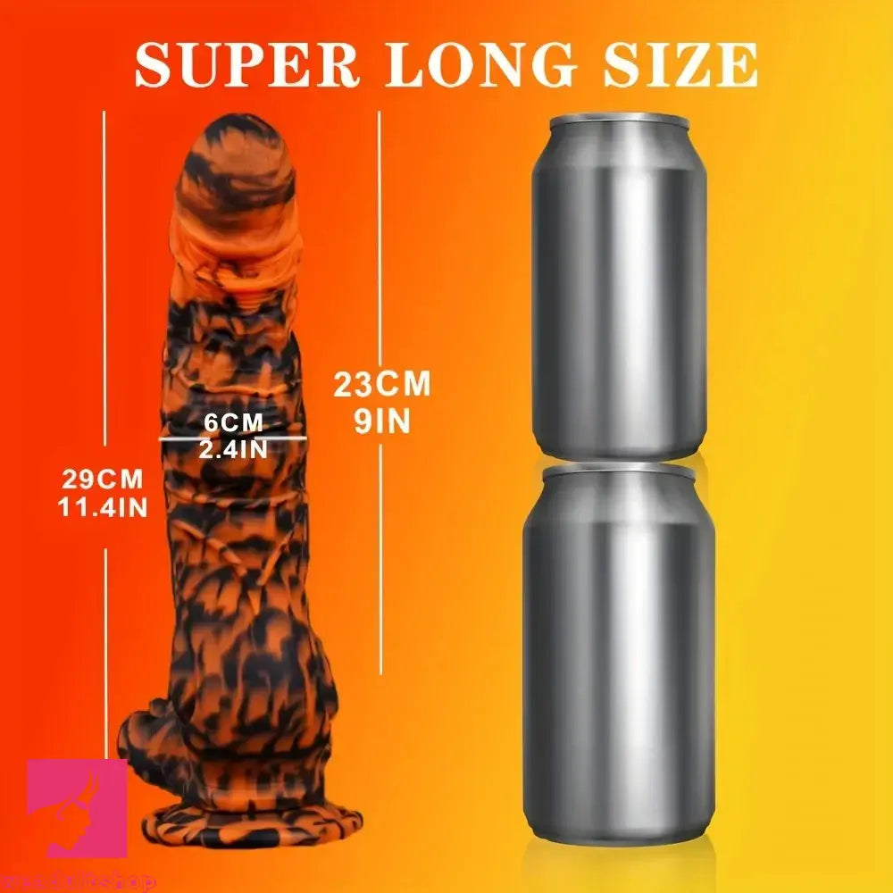 11.4in Silicone Monster Tiger Paw Shaped Massage Thick Anal Odd Dildo