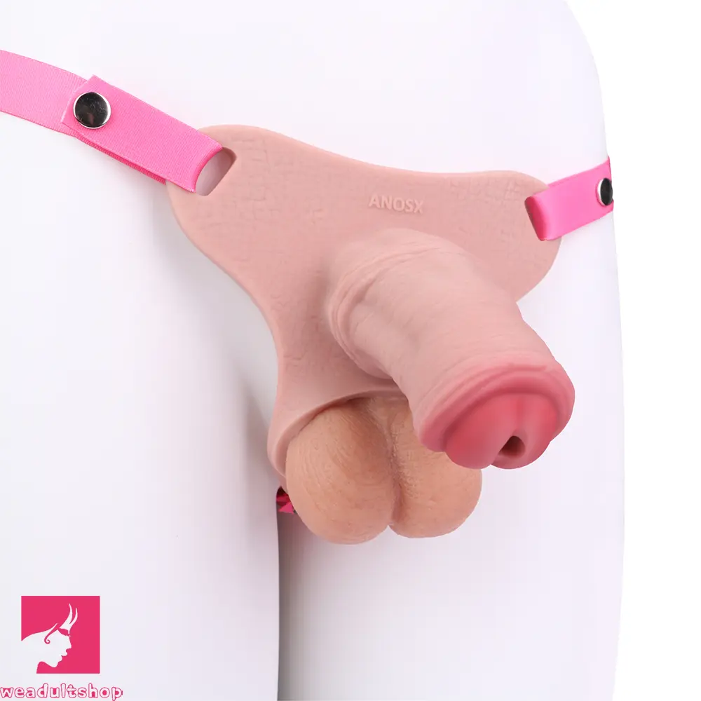 5.31in Silicone Horse Animal Penis Cage Strap on Chastity Dildo With Lock