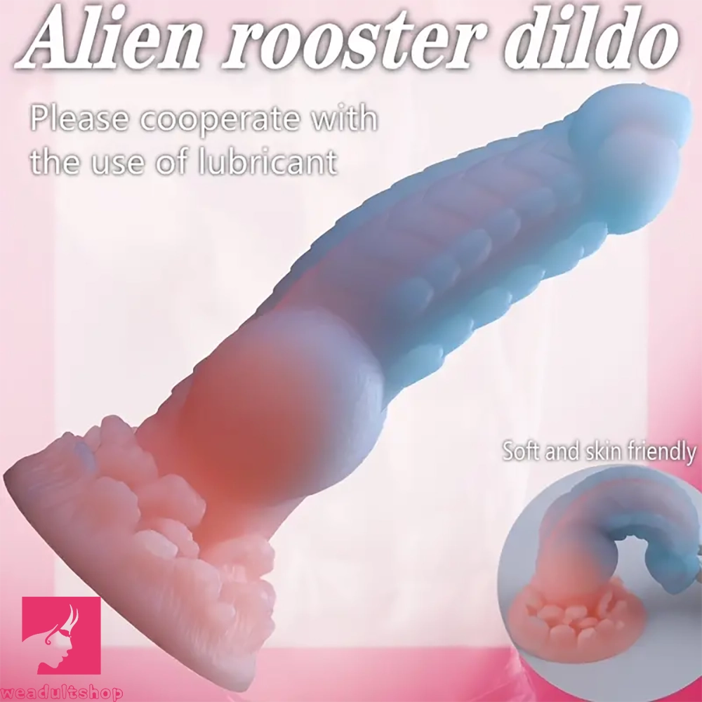 7.87in Fantasy Monster Dildo With Knot Luminous Silicone Thick Clit Dildo