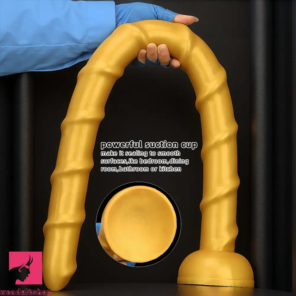 33.46in Golden Silicone Super Long Huge Dildo Couples Pleasure Solo