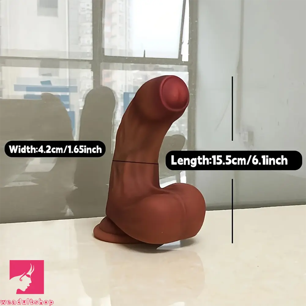 6.1in 7.48in 8.86in Liquid Silicone Soft Lifelike Foreskin Uncut Real Dildo