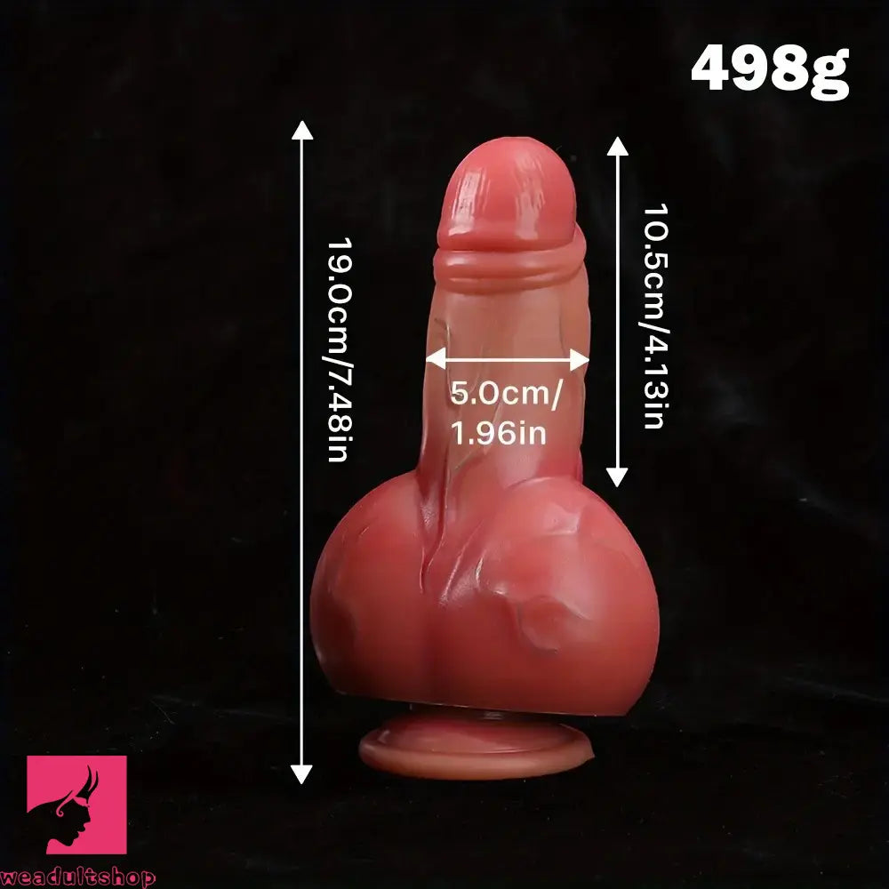 7.48in Thick Short Phallic Silicone Soft Real Dildo With Useful Suction Cup