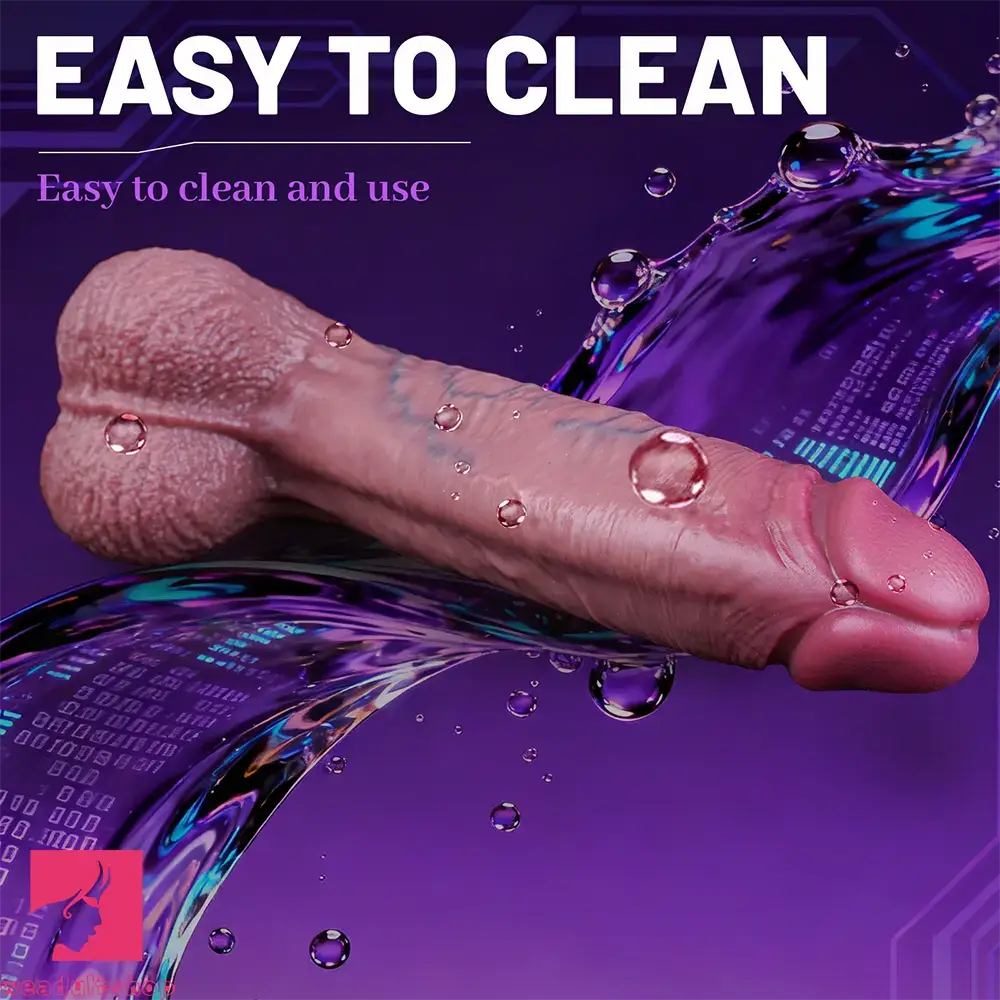 8.66in Thrusting Vibrating Heating Automatic Lifelike Big Dildo For Love
