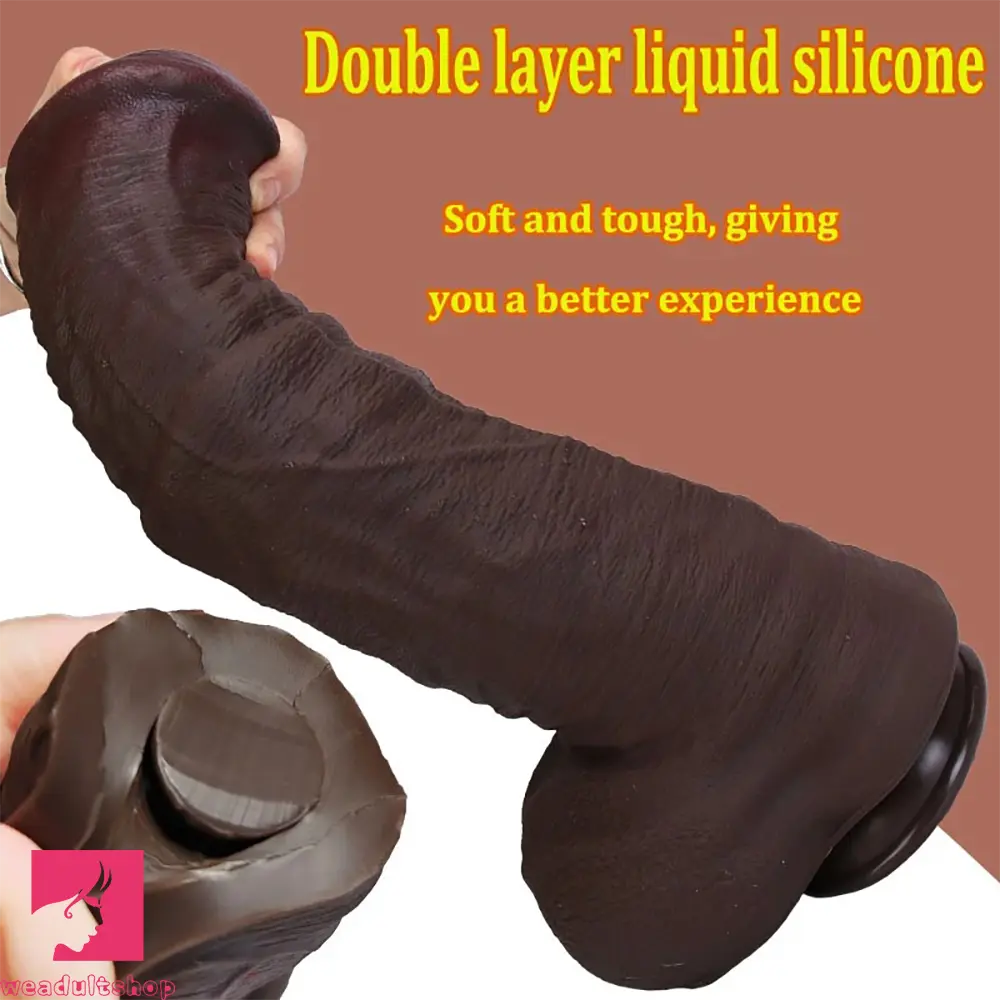 11.61in 12.99in 14.56in Huge Thick Ebony Dildo For Anal Play G-Spot Clit