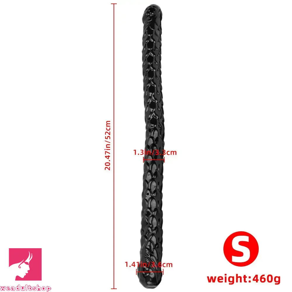 20.47in 27.55in Double-Headed Extra Long Fish Scale Huge Dildo For Sex