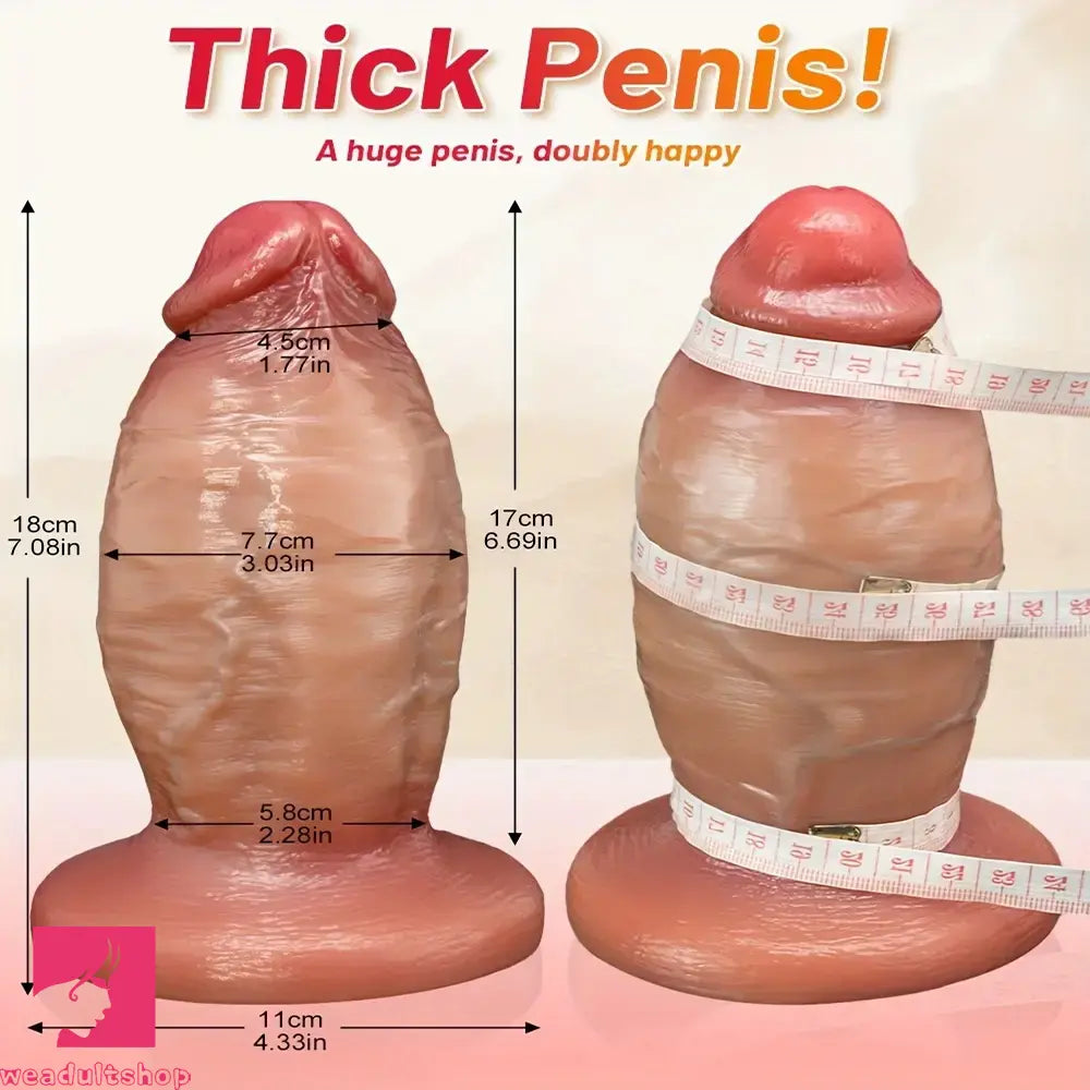 7.08in Wearable Female Genital Pump Liquid Silicone Realistic Strap on Dildo