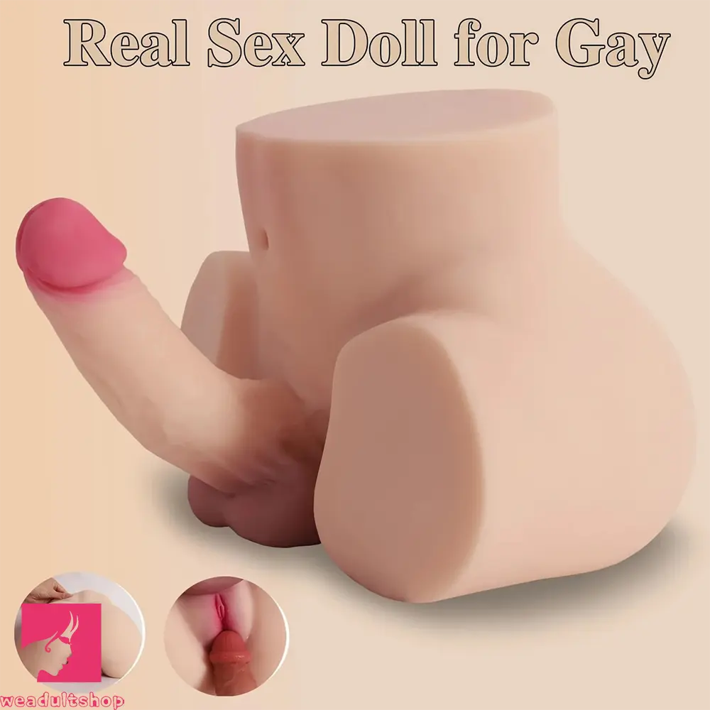 3.94in Shemale Sex Torso Butt Masturbator with Realistic Silicone Dildo