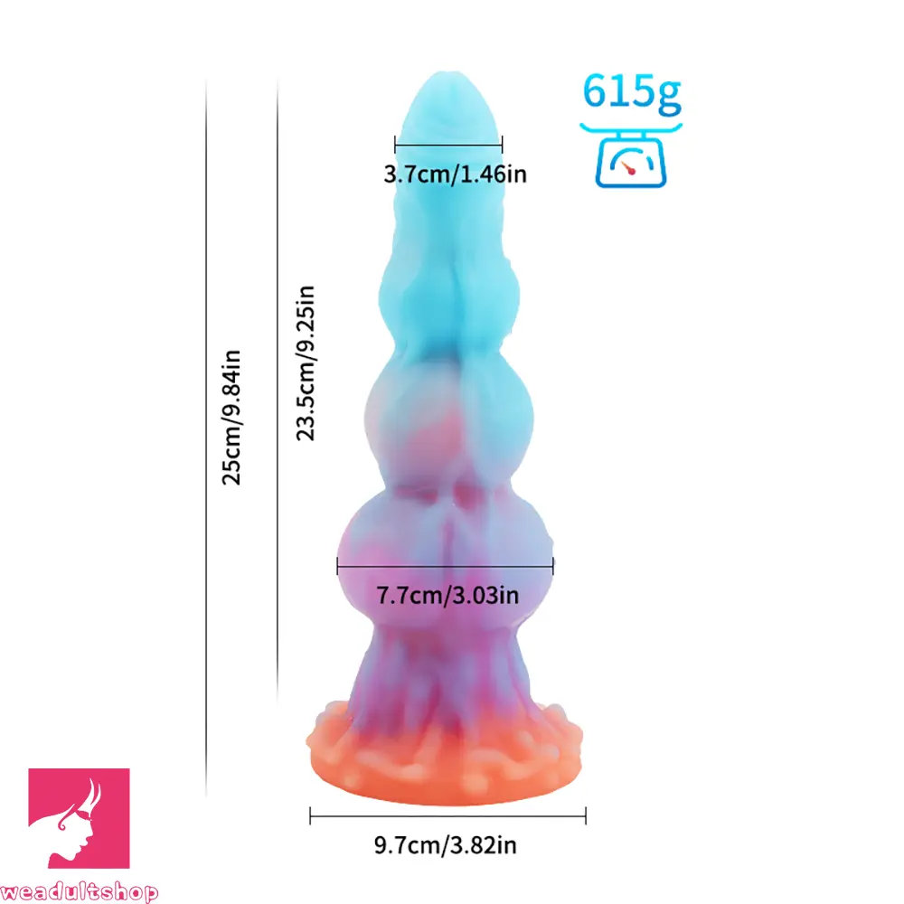 9.84in Knot Design Silicone Soft Big Silicone Large Fat Suction Cup Dildo